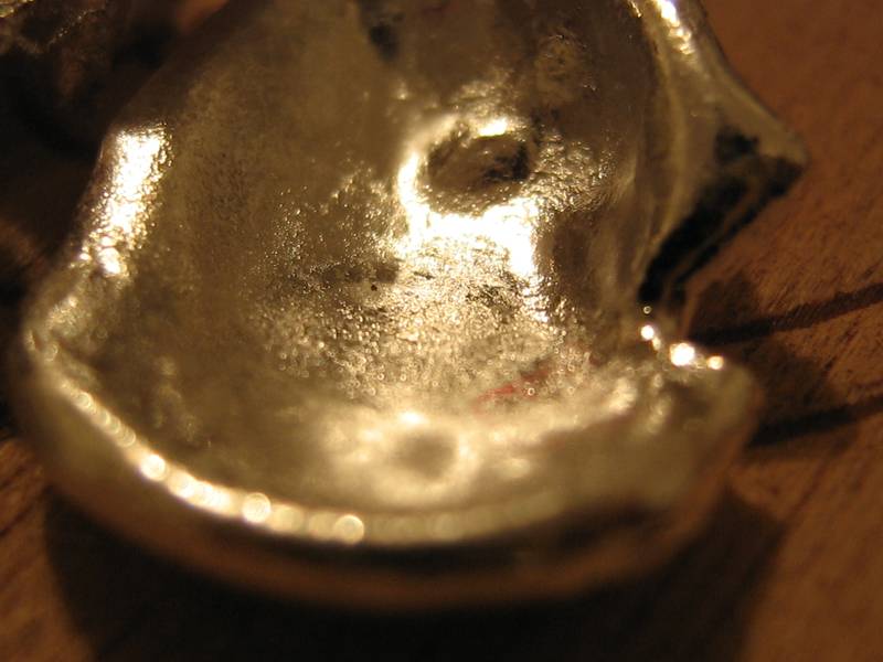 Close up of silver flake