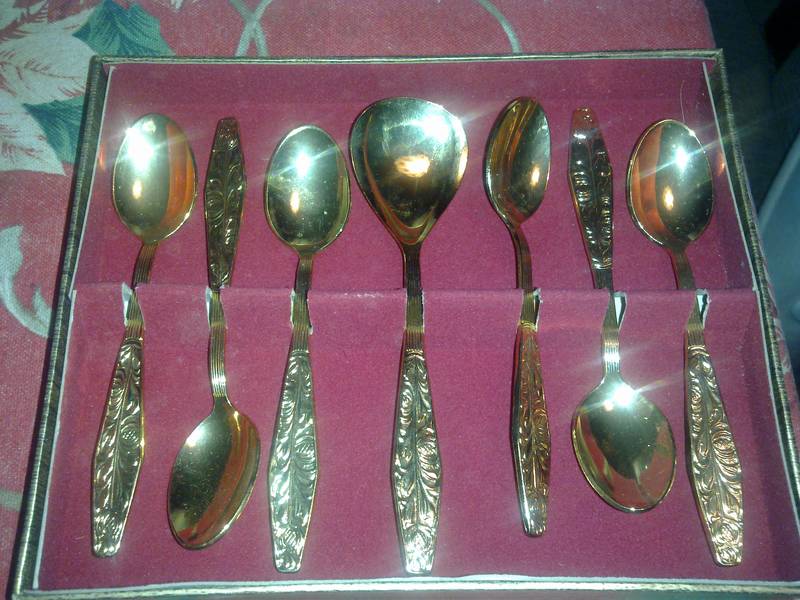 Gold plated silverware