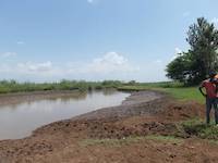 Prospecting on river Okame in Uganda