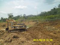 Excavator on the mining site in Ghana