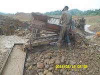 Two soagum gold washing plants in Ghana on the mining site