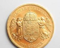 Hungarian gold coin of 100 korona