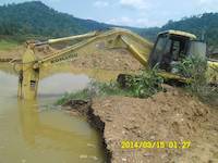 Komatsu Excavator on the mining site in Ghana