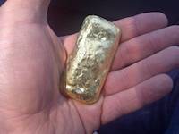 Gold after production and result from Tanzanian gold mining site