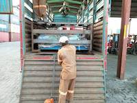 The ball mills loaded on the truck