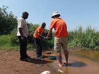 Gold panning in Uganda