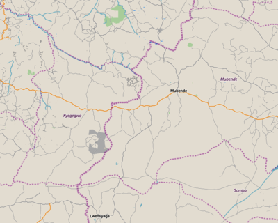map of Mubende, Uganda, from Openstreetmaps.org
